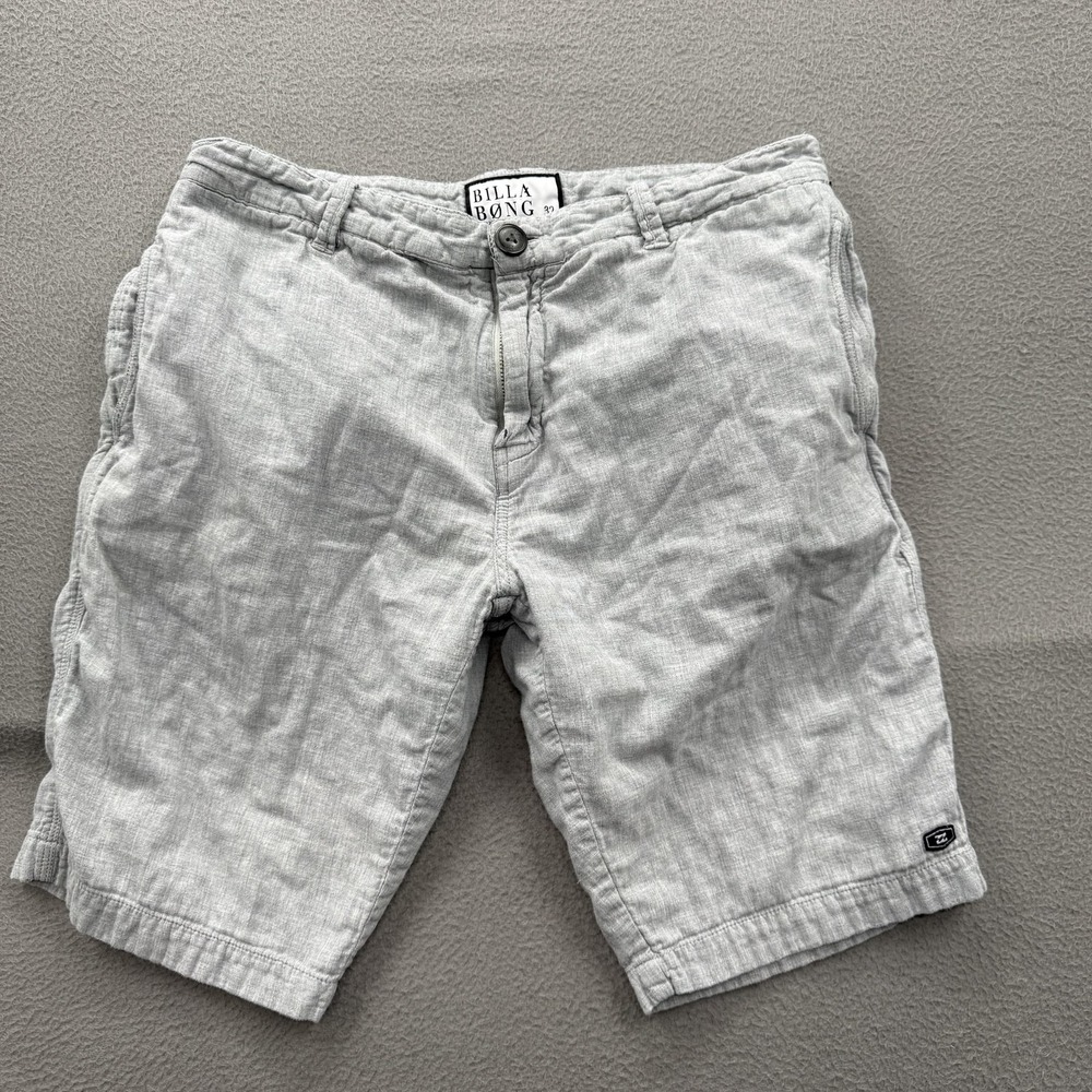 Billabong Shorts Mens 32 Gray Chino Cotton Canvas 10 Inseam Casual Beach Summer